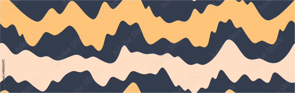 Natural wallpaper with curve elements. Abstract vector art. Abstract vector mobile template, wavy lines. Abstract landscape background. Seamless.
