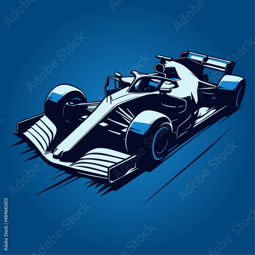 Formula 1 racing motorsport fast car illustration vector speed shadows in perspective photo
