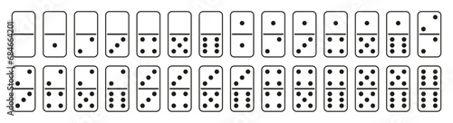 Domino set. Vector and PNG on transparent background.