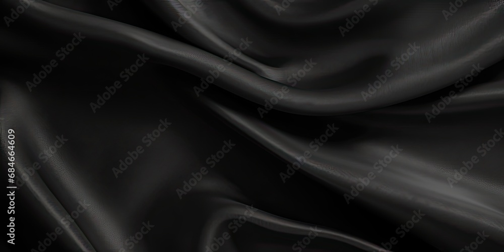 Obraz premium Velvet symphony. Artistic black texture resembling richness of velvet with abstract waves and elegant drapery perfect for adding touch of luxury and sophistication