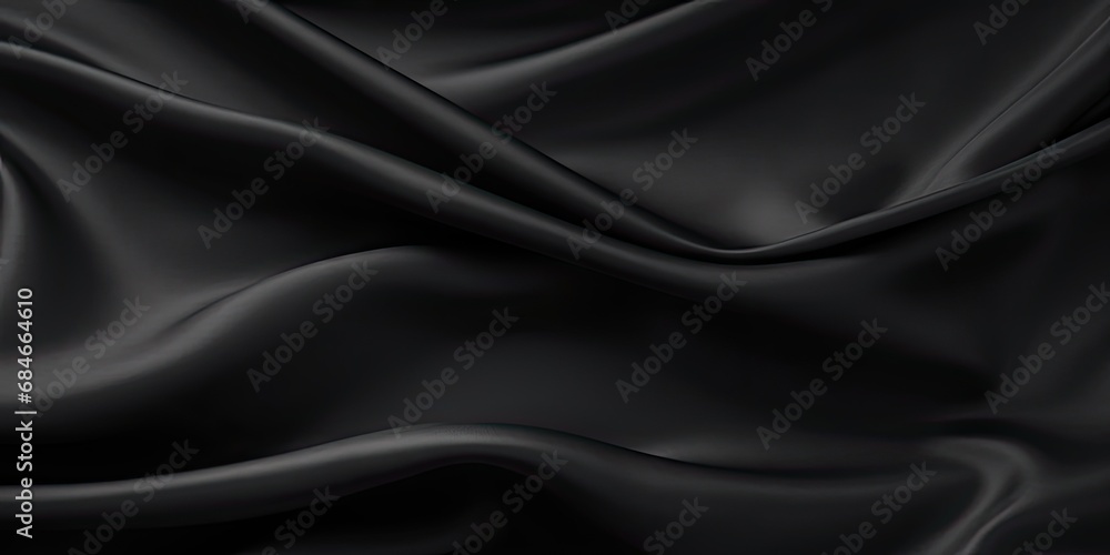 Velvet symphony. Artistic black texture resembling richness of velvet with abstract waves and elegant drapery perfect for adding touch of luxury and sophistication