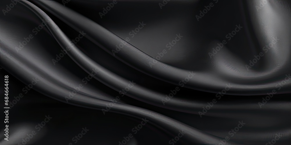 Obraz premium Velvet symphony. Artistic black texture resembling richness of velvet with abstract waves and elegant drapery perfect for adding touch of luxury and sophistication