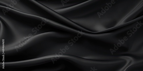 Velvet symphony. Artistic black texture resembling richness of velvet with abstract waves and elegant drapery perfect for adding touch of luxury and sophistication