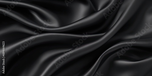 Velvet symphony. Artistic black texture resembling richness of velvet with abstract waves and elegant drapery perfect for adding touch of luxury and sophistication