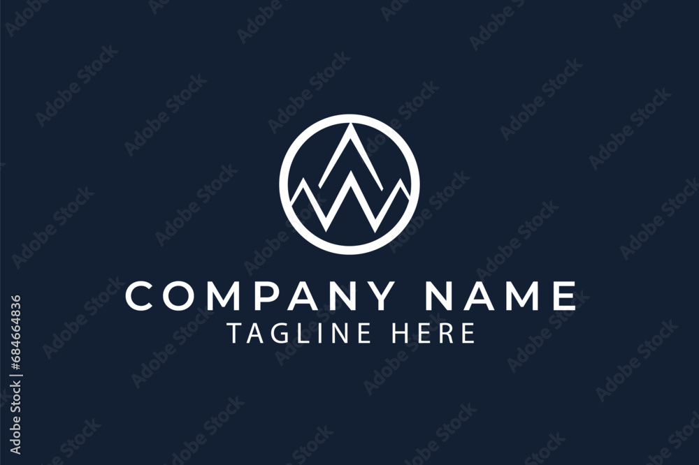 Fototapeta premium WA, WA lettermark, WA wordmark, WA monogram logo