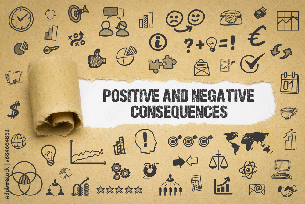 Positive and Negative Consequences - obrazy, fototapety, plakaty 