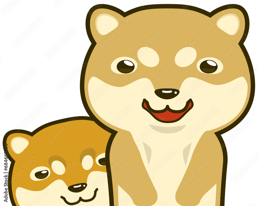 2 Cute dog cartoon character illustration 2 Cute dog cartoon character illustration