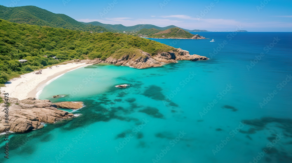 Fototapeta premium A Perfect Beach Day. Generative Ai