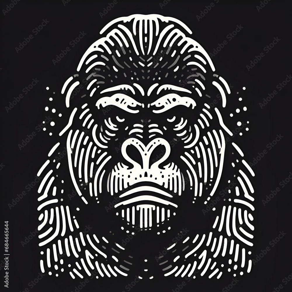 Obraz premium Gorilla isolated on black background 