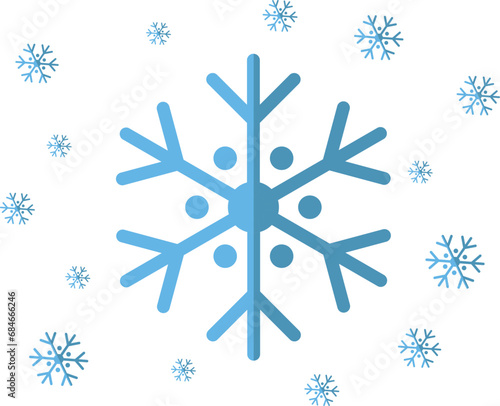 snow vector pattern in blue flakes