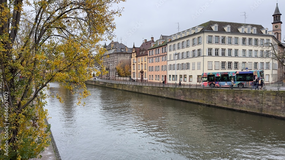 Strasbourg city with houses near the river