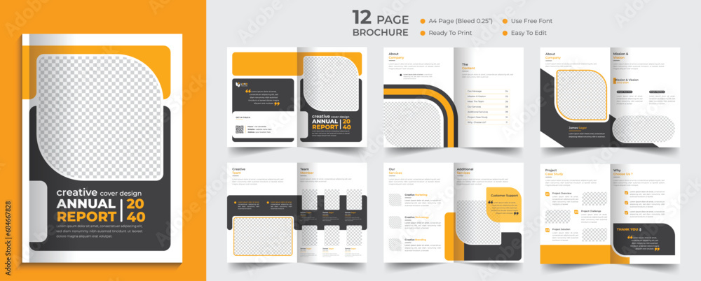 Business brochure template design corporate company profile layout design - obrazy, fototapety, plakaty 