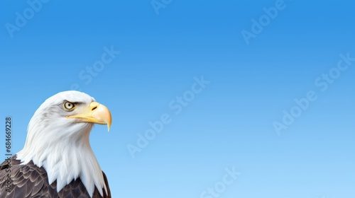 Majestic Bald Eagle Soaring through the Vibrant Blue Sky with Grace and Power