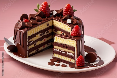 chocolate cake with strawberry 