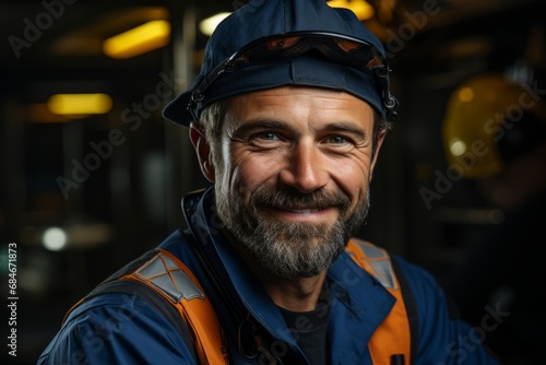 Guy in an engineer role with a hard hat, showcased in a portrait-style composition. © MM