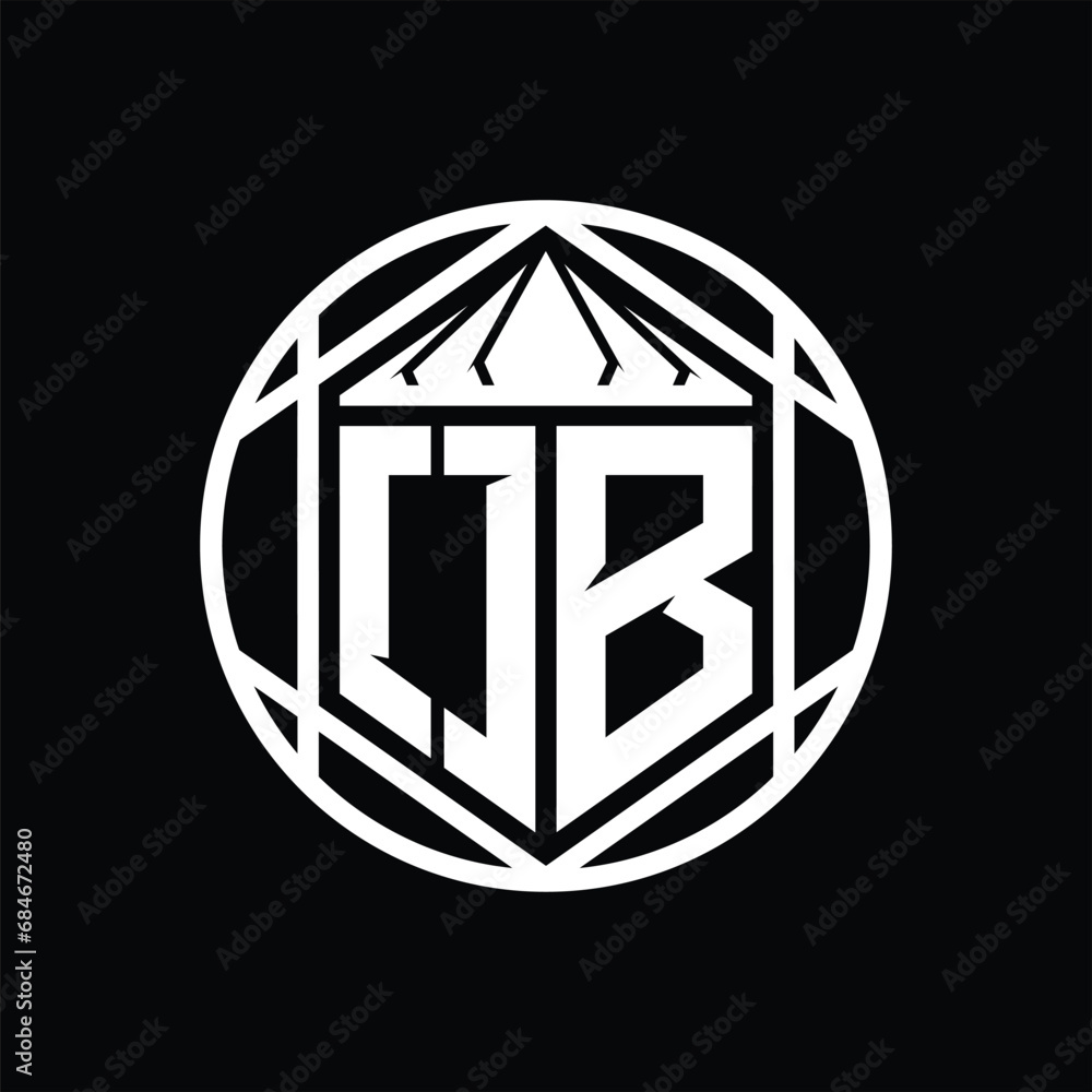 OB Letter Logo monogram hexagon slice crown sharp shield shape isolated circle abstract style design OB Letter Logo monogram hexagon slice crown sharp shield shape isolated circle abstract style design