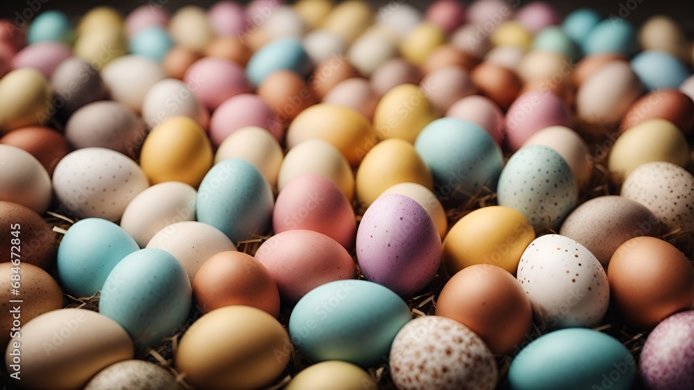 Happy Easter Background With Copy Space, Generative AI. Happy Easter Background With Copy Space, Generative AI.