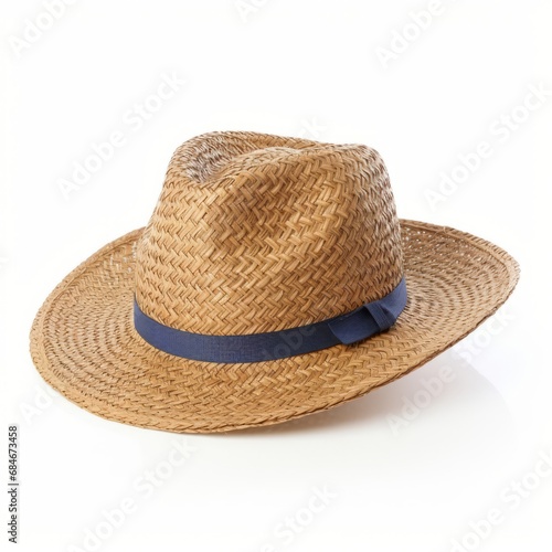 Straw Hat with a Blue Ribbon: A Classic Summer Accessory with a Modern Twist