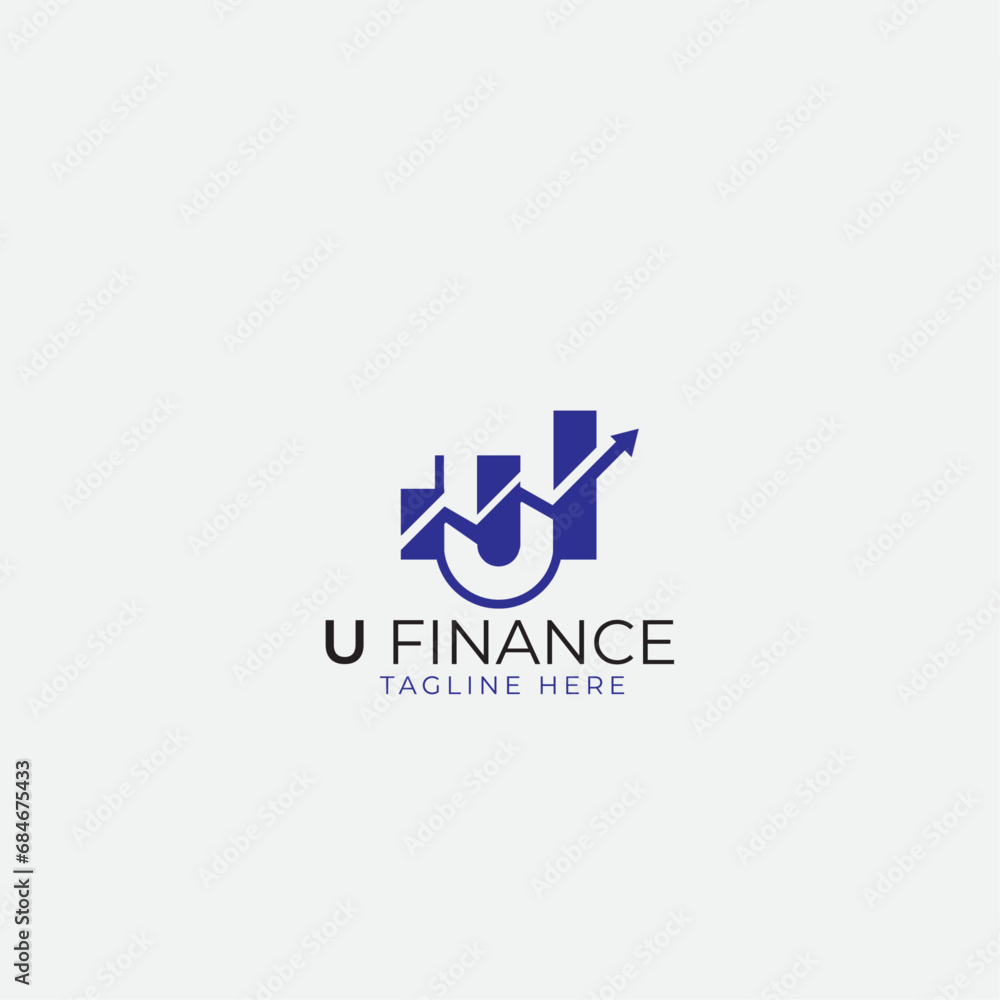U letter and Financial logo design icon simple and minimal U letter and Financial logo design icon simple and minimal
