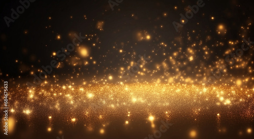 Festive Radiance: Yellow Advertisement Background Illuminated with Celebration, Bokeh Lights, and a Subtle Blur, Offering Ample Space for Text on the Side - AI Generative