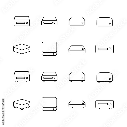 Mini Pc line icon design illustration