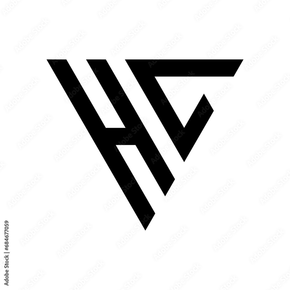 Triangle Letter HC Monogram Logo Triangle Letter HC Monogram Logo
