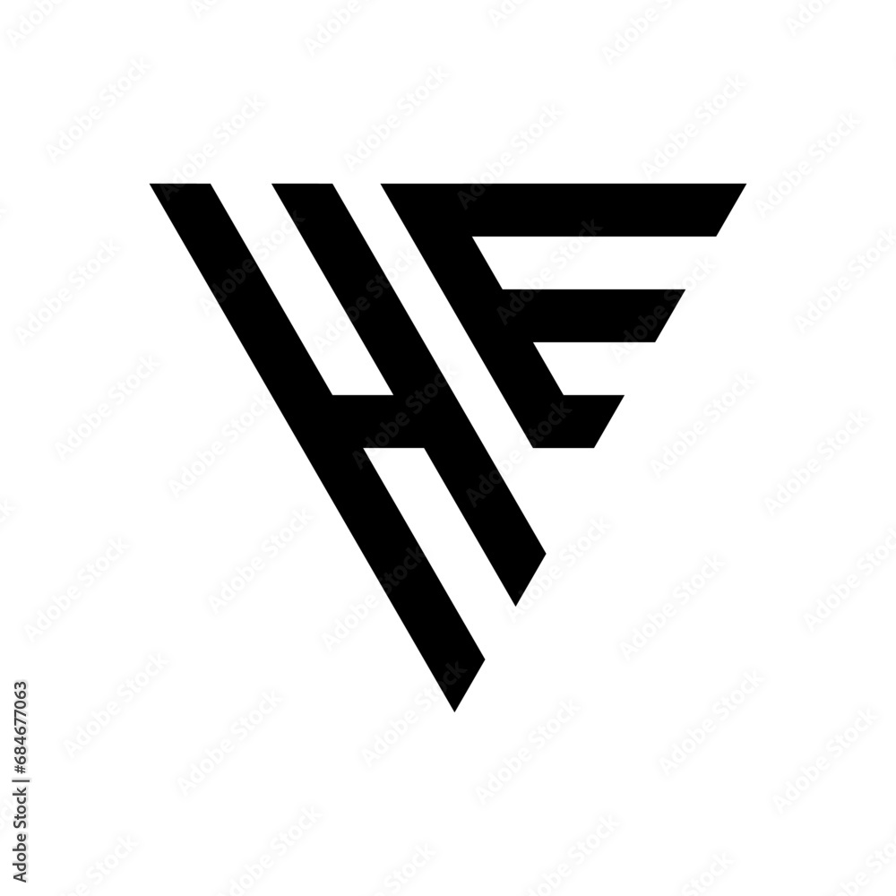 Triangle Letter HE Monogram Logo