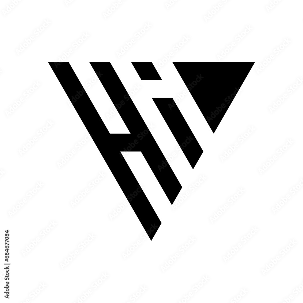 Triangle Letter HI Monogram Logo