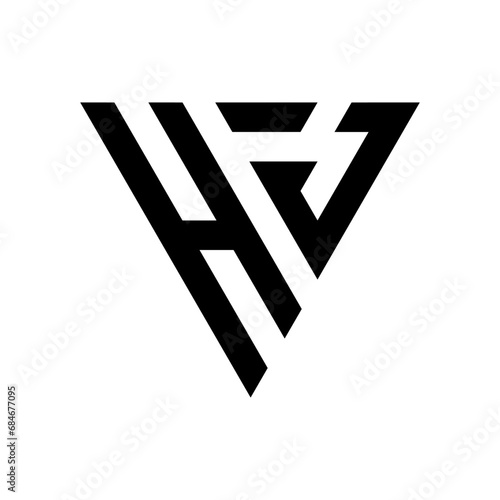 Triangle Letter HJ Monogram Logo