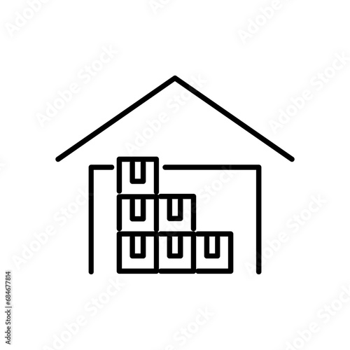 warehouse line icon design illustration