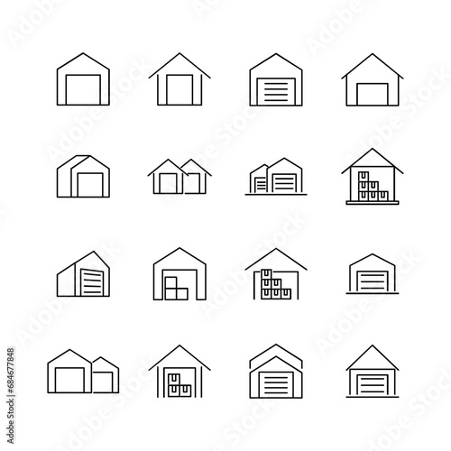 warehouse line icon design illustration