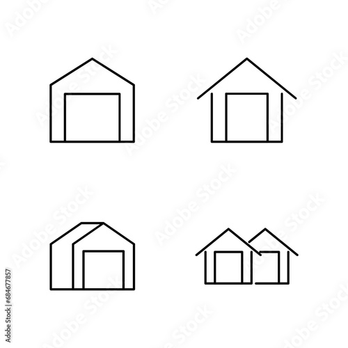 warehouse line icon design illustration