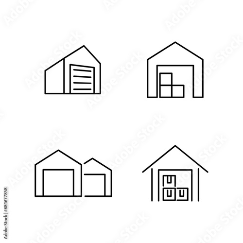 warehouse line icon design illustration