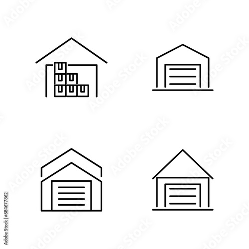warehouse line icon design illustration