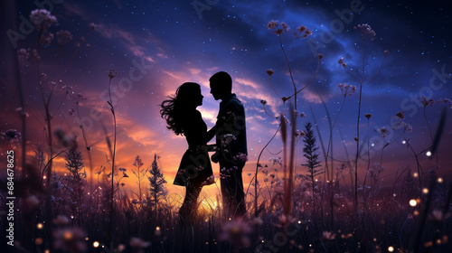 couple in the sunset HD 8K wallpaper Stock Photographic Image 