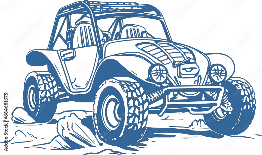 Buggy adventure vehicle illustration
