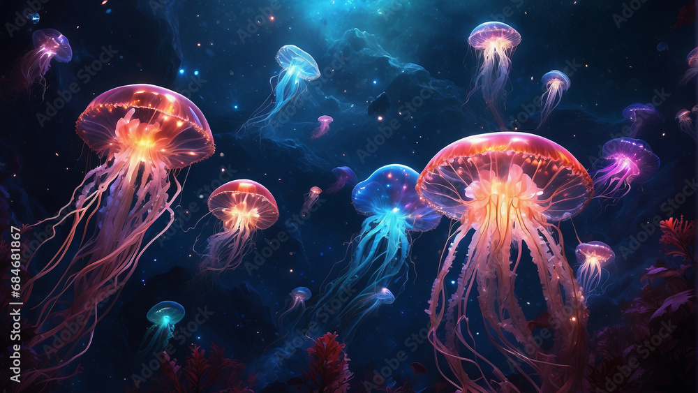 jellyfish in the water jellyfish in the water