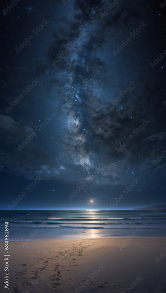 night sky and sea
