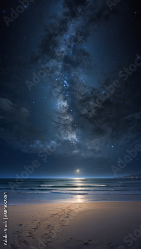 night sky and sea