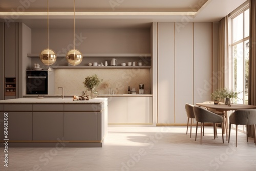 Interior kitchen design details - modern cabinets and wooden furniture  LED Lights and fabulous amenities