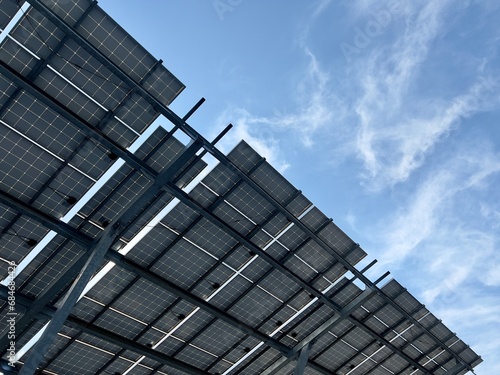 Solar panel. Solar panel against blue sky. The concept of alternative green energy.