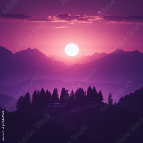 sunset in the mountains beautiful nature background © Садыг Сеид-заде