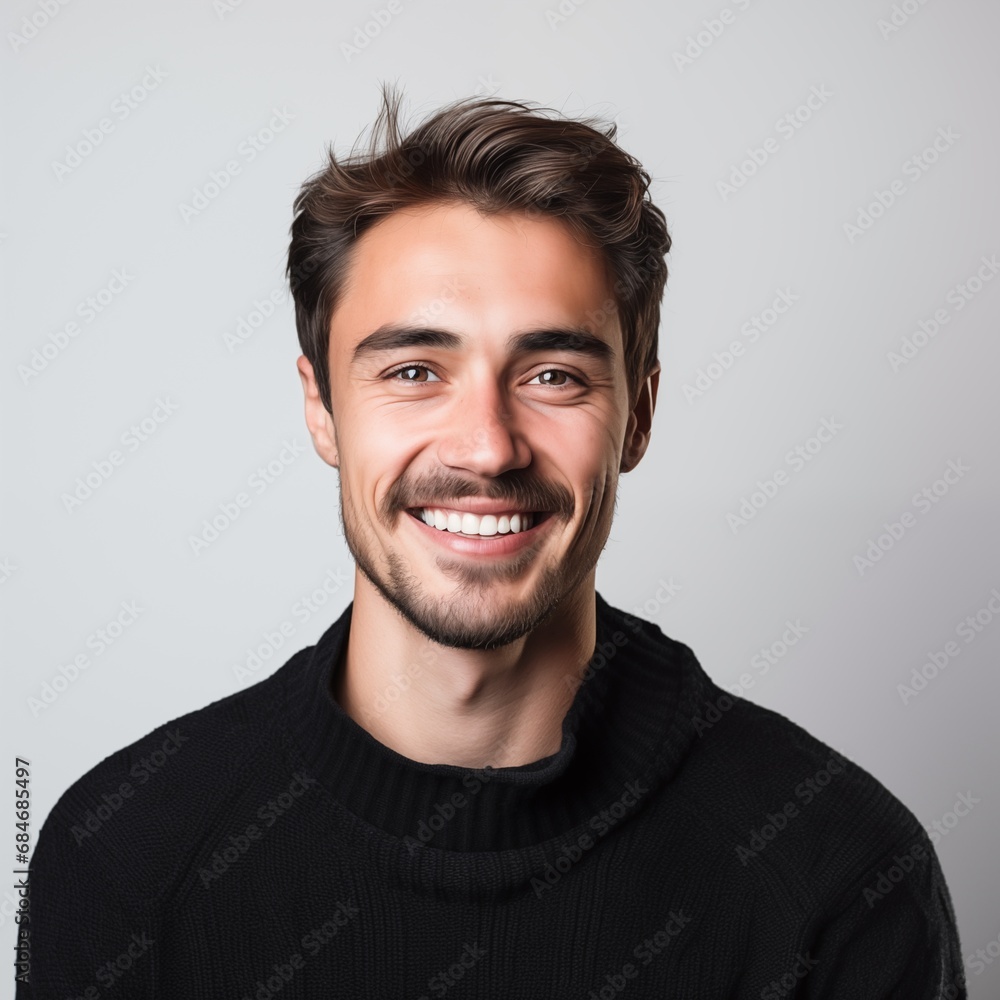 Smiling Europan middle-aged man in casual clothes over white background Smiling Europan middle-aged man in casual clothes over white background