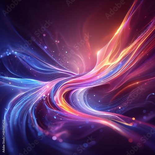 Flowing streams of multi-colored energy. Dynamic beautiful abstract futuristic composition.