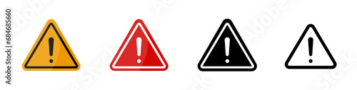 Warning sign. Caution icons set. Warning, caution, danger vector icon set