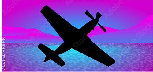 avión, vector, silueta, aeronave, aeroplano