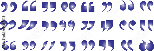 diverse quotation marks vector illustration. Unique styles isolated on a white background. Ideal for typography, graphic design, and communication-related content. Perfect for enhancing conversation