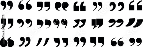 quotation marks and  comma vector illustration Ideal for typography, punctuation, and communication themes. Perfect for enhancing text, speech, dialogue, and conversation visuals
