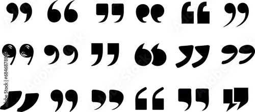 diverse quotation marks vector illustration. Unique styles isolated on a white background. Ideal for typography, graphic design, and communication-related content. Perfect for enhancing conversation