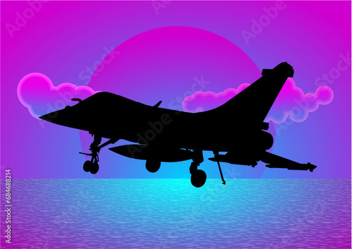 avión, vector, silueta, aeronave, aeroplano